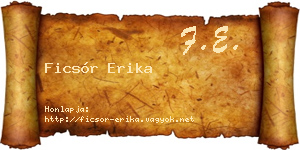 Ficsór Erika névjegykártya